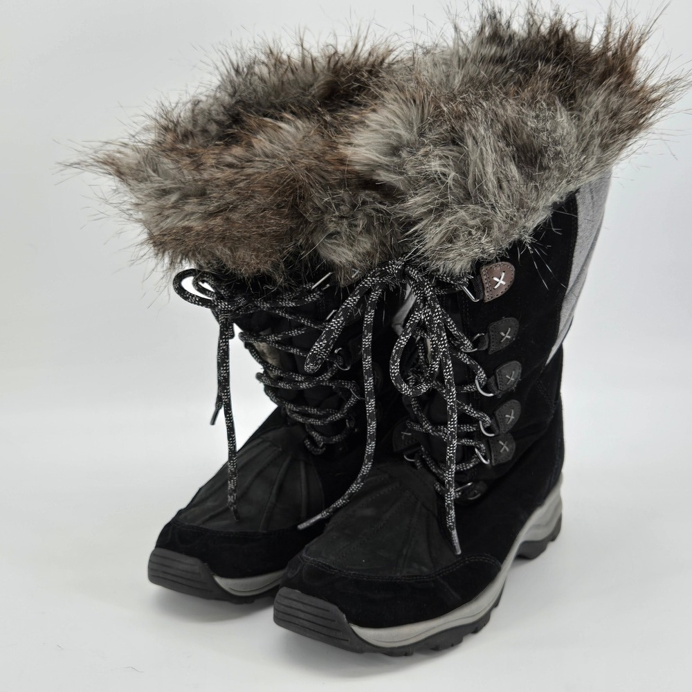 Clarks Women's Winter Waterproof Snow‎ Boots Thinsulate Faux Fur Lined Black 11